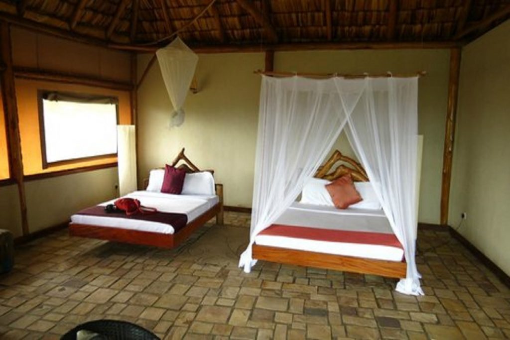 Twin bedroom view of Enganzi Game Lodge, Queen Elizabeth National Park