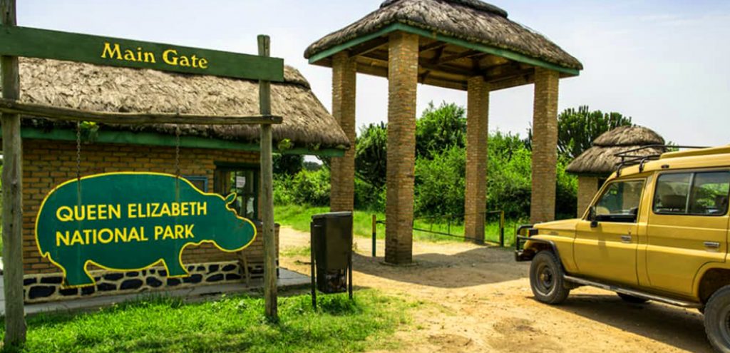 Katunguru main gate. Queen Elizabeth National Park